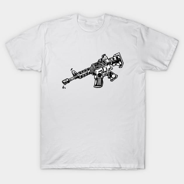 Dope AK 47 water gun illustration T-Shirt by slluks_shop